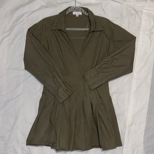 Collared vneck skater dress